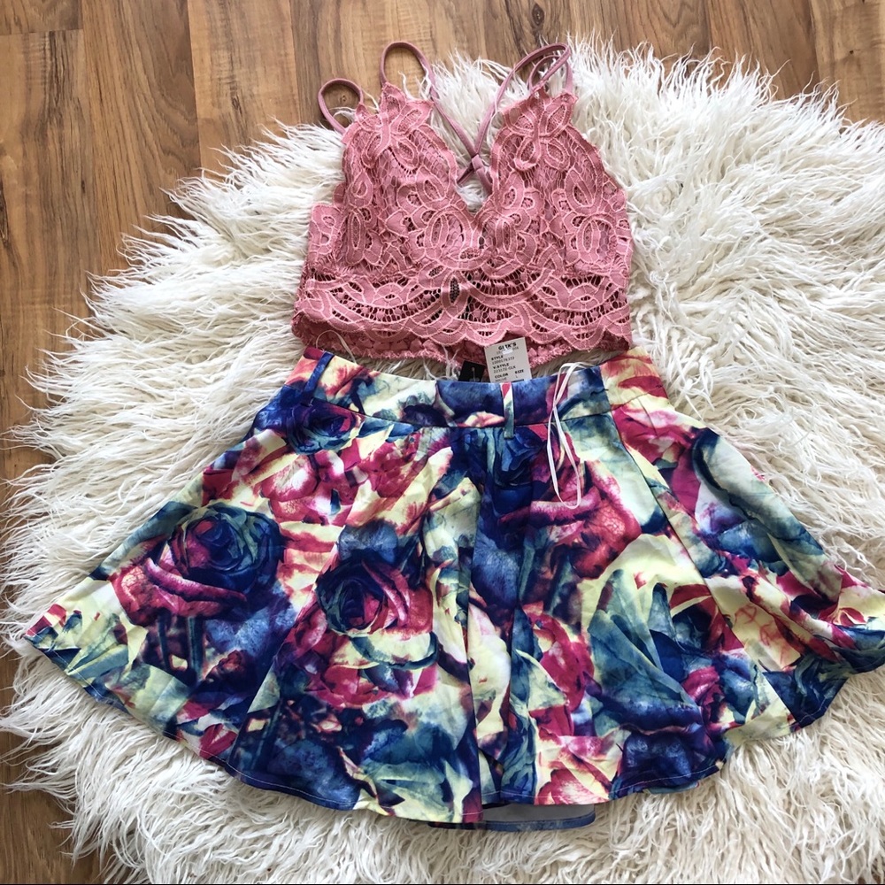 Floral skater skirt